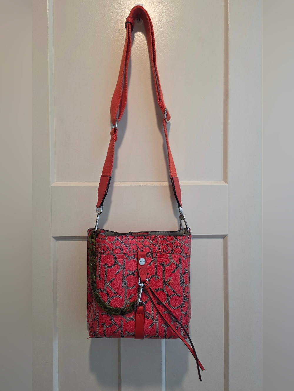 Calvin Klein Ensley Twin Print Python Crossbody EUC